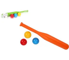 TEDDIES Baseballschläger mit Bällen (1 Stück, gemischt) / Sportset / Schläger 50 cm / 3 Bälle