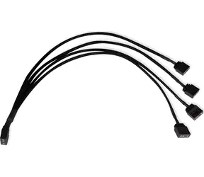 Alphacool Y-Splitter aRGB 3-Pin auf 4X 3-Pin 30cm schwarz / Kabel / aRGB-Splitter / 30 cm