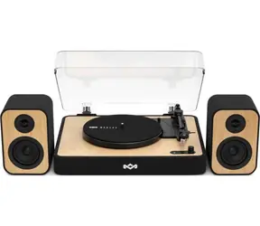 House of Marley Revolution Plattenspieler, schwarzbraun, mit Lautsprechern, Riemenantrieb, Bluetooth, 33/45/78 U/min