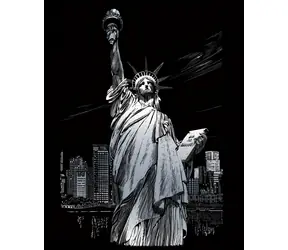 ROYAL & LANGNICKEL Rubbelbild Freiheitsstatue / Silber / 25x20 cm / ab 8 Jahren
