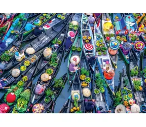 MAGNOLIA Puzzle Schwimmender Markt / 1000 Teile / 68 x 48 cm
