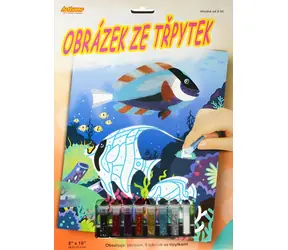 ARTLOVER Glitzerbild Fisch / 20 x 25 cm / 8 Tuben Glitzer / ab 6 Jahren
