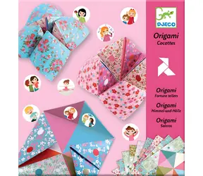 DJECO Origami Himmel, Hölle, Paradies pink / 24 Bögen / 192 Aufkleber / ab 6 Jahren