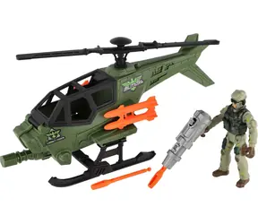 TEDDIES Militärset mit Hubschrauber / Hubschrauber, Soldat und Zubehör