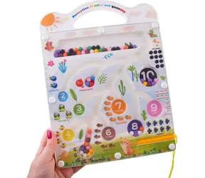 JOKOMISIADA Magnetisches Sortierbrett mit Kugeln / Montessori Spielzeug / Farben und Zahlen 1-10 / 30 × 22 cm