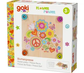 GOKI Pflanzenpresse aus Holz für Herbarien Flower Power / 17,5 × 17,5 cm
