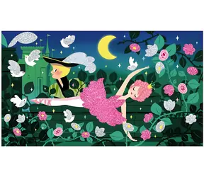 JANOD Sandbilder mit Glitzer-Ballerinas / Kreativset / 3 Bilder, Spachtel, 2 Tuben Sand / Ab 6 Jahren