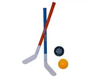 TEDDIES Hockeyschläger-Set mit Puck und Ball / Kinderset / 2 Schläger + Puck + Ball / 72 cm / Kunststoff