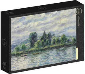Grafik-Puzzle: Sonnenreflexion am Ufer der Yonne / 500 Teile / 47,8 x 34,2 cm