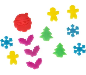 JOKOMISIADA Weihnachts-Knetmasse- und Ausstechformen-Set / Kreativset / Knete in 6 Farben / 10 Formen / 3 Messer