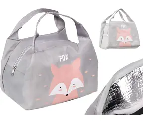 KIK Thermotasche für Lebensmittel, Fuchsgrau / Snacktasche / Wärmeisolierung / Reißverschluss