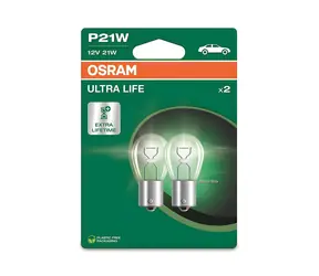 OSRAM P21W ULTRA LIFE 7506ULT-02B 12V 21W BA15S / Autolampe / Blisterverpackung (2 Stück)