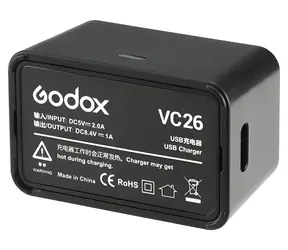 Godox VC26 / Akkuladegerät / Für V1 und AD100 Pro / USB-Netzteil