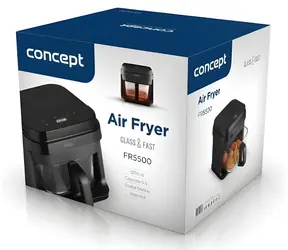 Concept FR5500 schwarz / Heißluftfritteuse / 1200 W / 5,5 l / 40-200 °C / 7 Programme