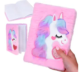 JOKOMISIADA Notizbuch Einhorn / Liniert / 80 Blatt / 22 x 16 cm / Rosa