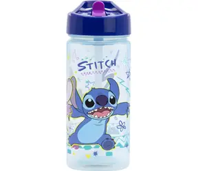 STOR Stitch Trinkflasche / Trinkflasche / 510 ml / Mit Strohhalm / BPA-frei