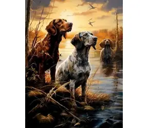 Norimpex Malen nach Zahlen Hunde im Feuchtgebiet / 40x50 cm