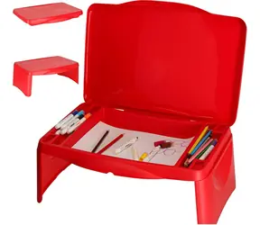 KIK Klappbarer Kinderautotisch rot / Autotisch / Stauraum / 48 x 29 x 18,5 cm