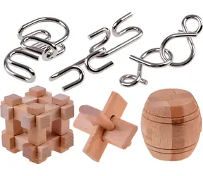 PIXINO Puzzle-Set mit 6 Puzzles / Puzzles / Metall und Holz / 6 Stück