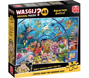 Jumbo-Puzzle WASGIJ Original 43: Spielen im Aquarium! / 1000 Teile / ab 15 Jahren