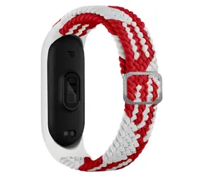 Beline Textilarmband für XIAOMI Mi Band 3/4 rot-weiß / Armband für XIAOMI Mi Band / Textil