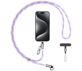 USAMS SJ746 lila / Nackengurt mit Ladekabel / USB-C - Lightning / 30 W / 1,2 m