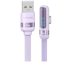 USAMS US-SJ651 lila / Kabel / USB-A/USB-C / PD 66W / 1,2 m