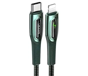 USAMS SJ518 dunkelgrün / Datenkabel / USB-C auf Lightning / 20 W PD / SMART Abschaltung / 1,2 m