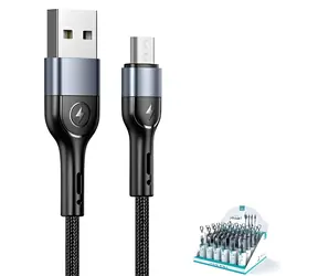 USAMS SJ450 U55 schwarz / Datenkabel / Geflochten / Micro-USB / 1 m / 2 A