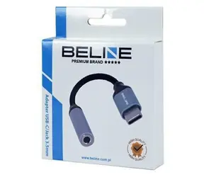 Beline Adapter USB-C - 3,5-mm-Klinkenanschluss, grau / Adapter / DAC-Chip / geflochtenes Nylon / 11,5 cm