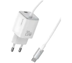 USAMS JC Series CC261 weiß / Ladeadapter / GaN / 20 W / 2x USB-C / PD