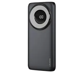 USAMS PB62 schwarz / Powerbank / 10000 mAh / MagSafe kabelloses Laden / PD + QC 3.0