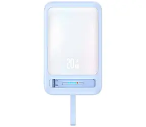 USAMS CD219 XM Serie blau / Powerbank / 10000 mAh / Kabelloses Laden 15 W / Magnetische Halterung