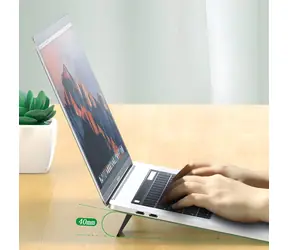 USAMS ZJ054 schwarz / Laptop- und Tablet-Halterung / 2 Stück / faltbar / Nano-Kleber