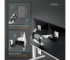 Diablo RGB X-Arm Dual weiß-schwarz / Arm für 2 Monitore / Bis zu 35 Zoll / RGB