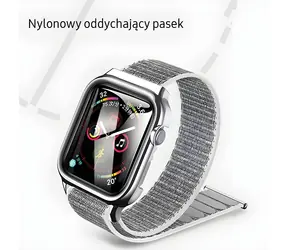 USAMS Nylonarmband für Apple Watch 44/45 mm, silber / Armband / Nylon / Apple Watch 4/5/6/7/SE