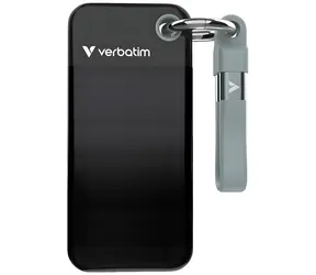 Verbatim Pocket SSD 256 GB schwarz-grau / Externe SSD / USB-C / Lesen: 10.000 MB/s / Schreiben: 10.000 MB/s