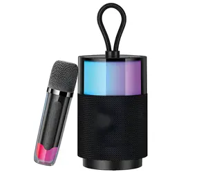 USAMS YX013 YIN / Lautsprecher mit drahtlosem Mikrofon / Bluetooth 5.3 / Karaoke / LED-Hintergrundbeleuchtung