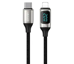 USAMS U78 weiß / Datenkabel / USB-C - Lightning / 20 W PD / LED-Anzeige / 1,2 m
