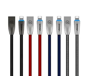 USAMS SJ182 U-hellgraues Datenkabel / Lightning / Geflochten / 1,2 m / 2 A