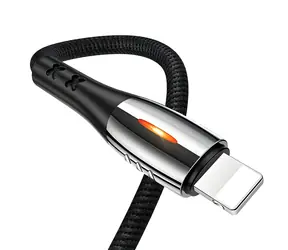 USAMS SJ344 U-Tone schwarz / Lightning-Datenkabel / Schnellladung 2A / Automatische Abschaltung / 1,2 m