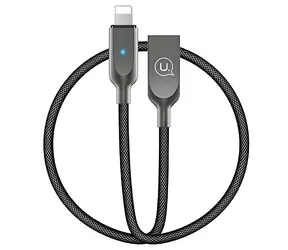 USAMS SJ170 schwarz / Datenkabel / Lightning / SMART Abschaltung / 1,9 m