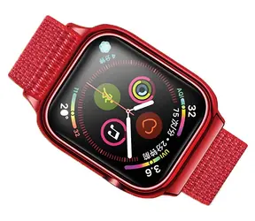 USAMS US-ZB074 rot / Armband / Nylon / Apple Watch 4/5/6/7/SE 44/45 mm