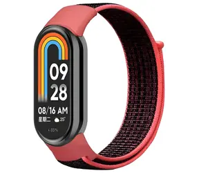Beline NylonLoop Armband rot-schwarz / Armband / für XIAOMI SMART Band 8, 9, 10