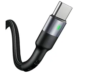 USAMS SJ313 U26 schwarz / Lade- und Datenkabel / USB-C / Geflochten / 3 A / 1 m