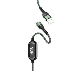 USAMS SJ423 U48 grün / Datenkabel / Lightning / 1,2 m / LED-Anzeige