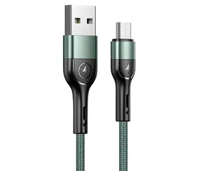 USAMS U55 SJ450 grün / Datenkabel / Micro-USB / Geflochten / 1 m / 2 A