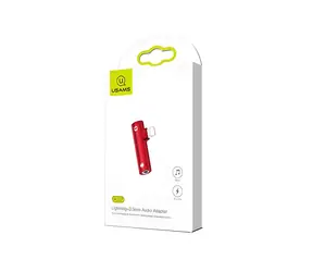 USAMS SJ276 AU07 2-in-1 rot / Adapter / Lightning + 3,5-mm-Klinkenstecker / Laden und Audio