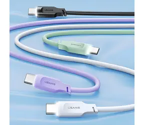 USAMS SJ567 Lithe Series lila / Schnelllade- und Datenkabel / USB-C - USB-C / 100 W / 1,2 m