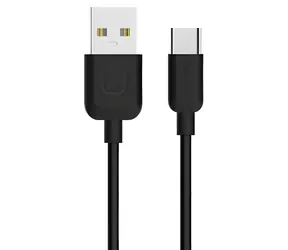 USAMS SJ099 U-Turn schwarz / Datenkabel / USB-C / 2A / 1 m